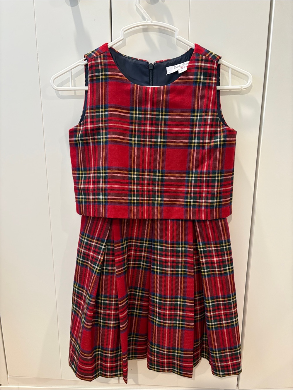 Brooks Brothers Red Tartan Plaid dress with Navy Lining